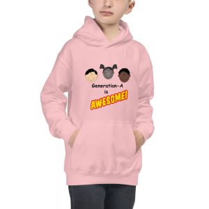 Generation-A Is Awesome! – Kids Hoodie - Pink3
